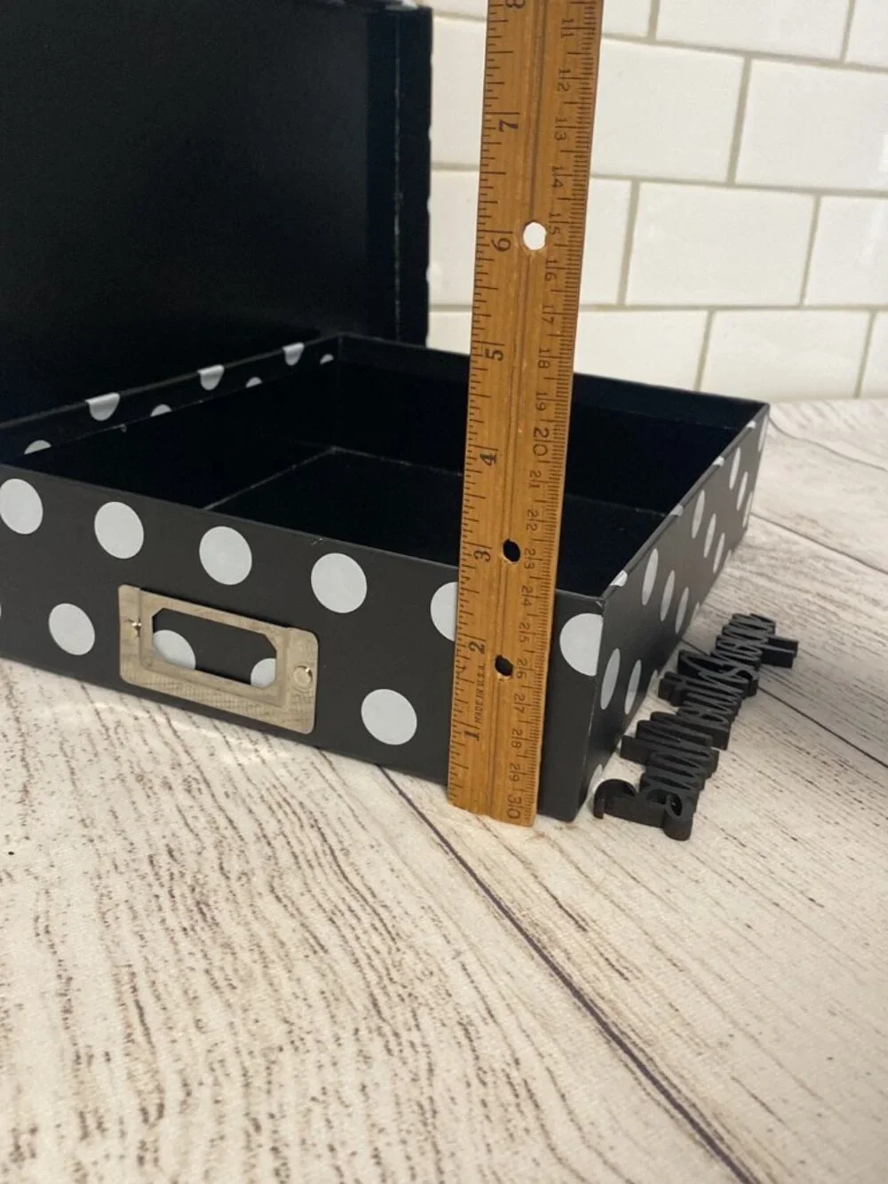 Black and White Vintage Inspired Polka Dot Photo Storage or Display Box